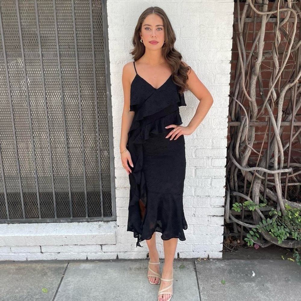 Black Wild Fable cocktail classy ruffle dress sz s